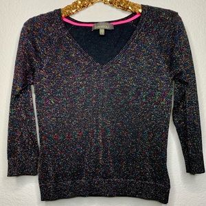 Charlotte Tarantola Sparkle Black Rainbow Sweater Crop